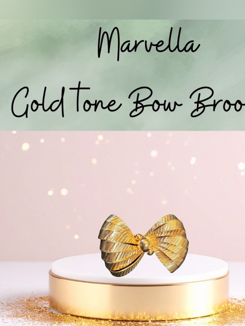 Marvella Gold Tone Bow Brooch
